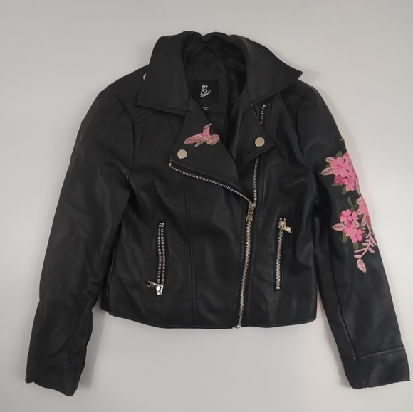 art class Other - Sold on M Adorable humming bird floral embroidered Faux leather moto jacket